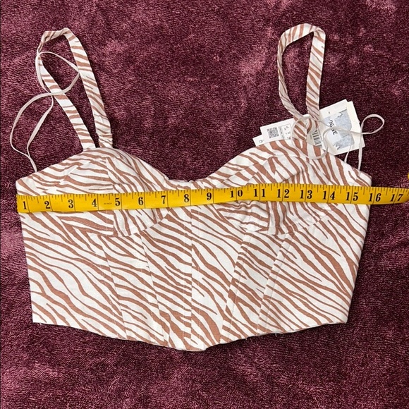 Zara Tan and Brown Bustier Crop Top - Picture 5 of 7
